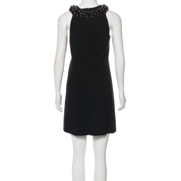 NWT Diane Von Furstenburg Black Ceecee Enamel Beading Sz 10 - Picture 3 of 16